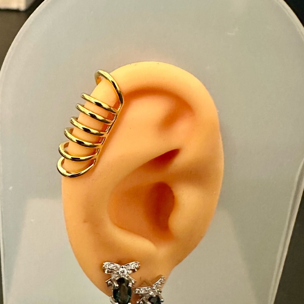 Gold Ear Cuff with Spiral Design